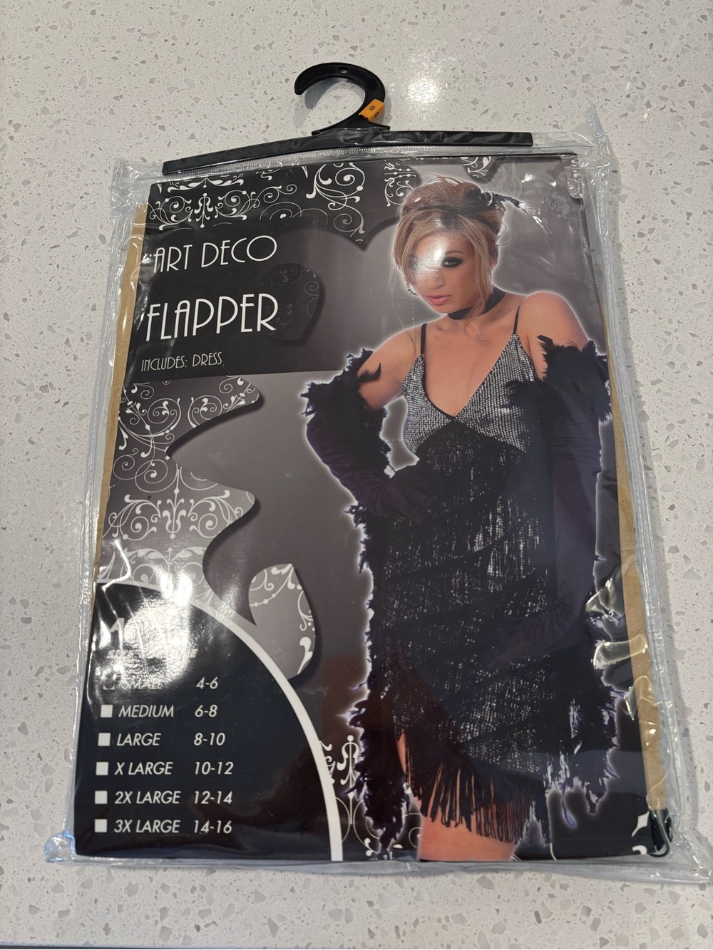 Art Deco Flapper Dress Costume - Black & Silver